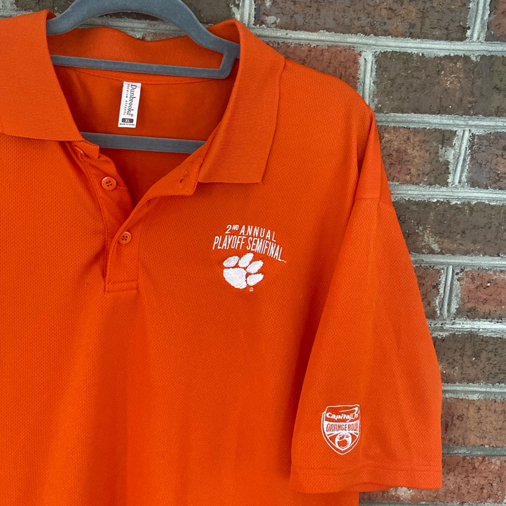 Mens Golf Polo  Clemson College Football Playoff Orange Bowl